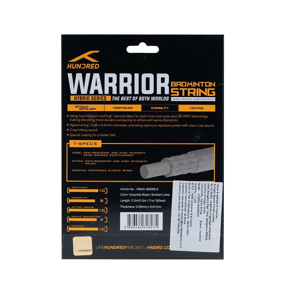 HYBRID WARRIOR - 0.61 SORBERT LIME & 0.68 GRAPHITE BLACK