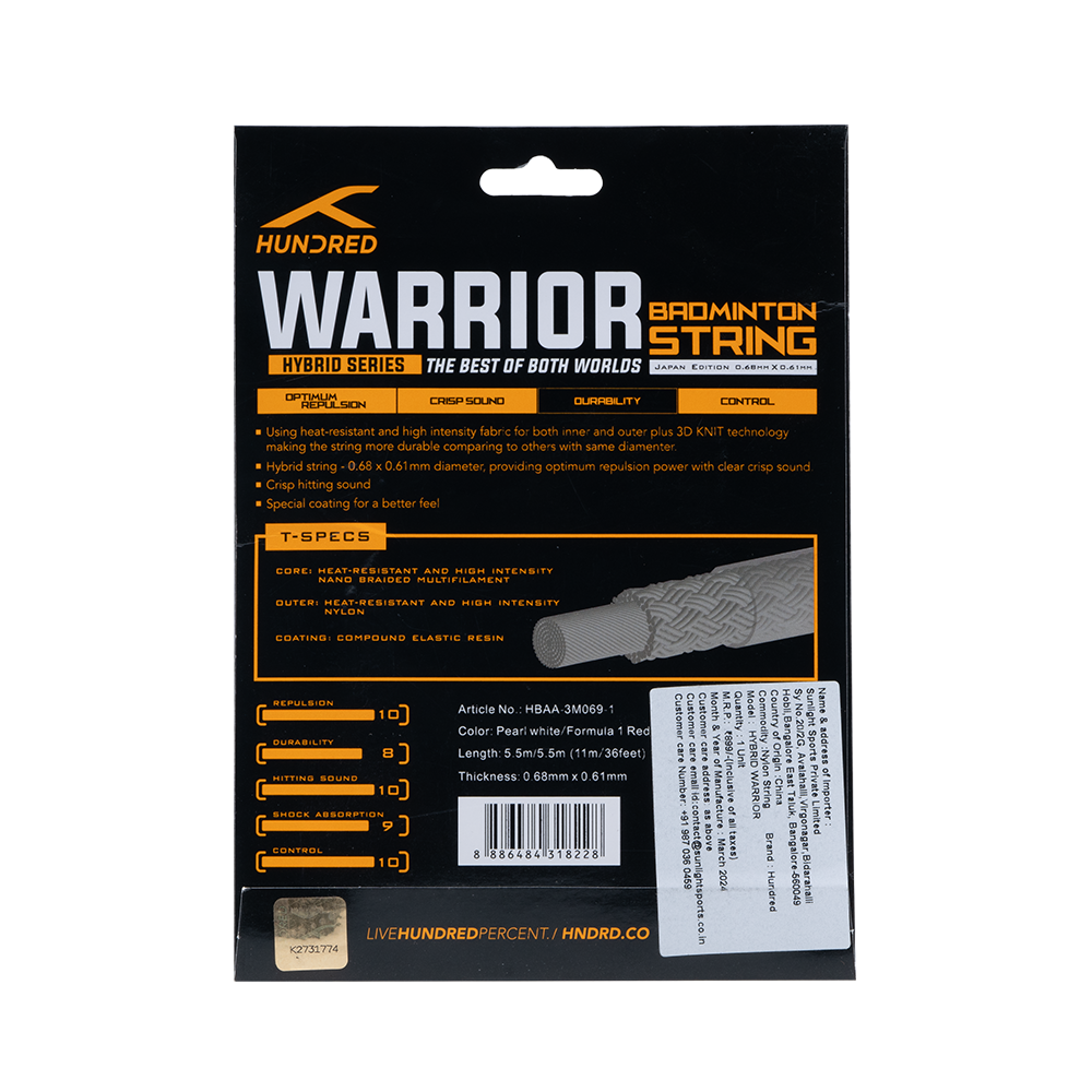 HYBRID WARRIOR - 0.61 FORMULA 1 RED & 0.68 PEARL WHITE