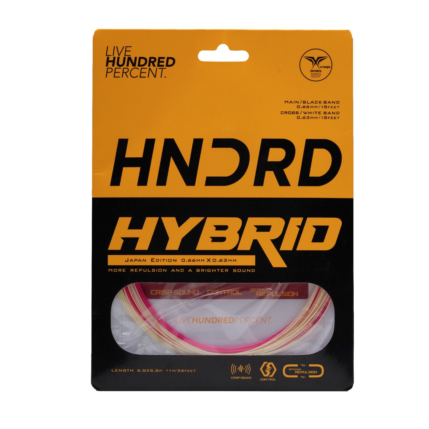 Hybrid Badminton Strings (Pearl White/Candy Pink)