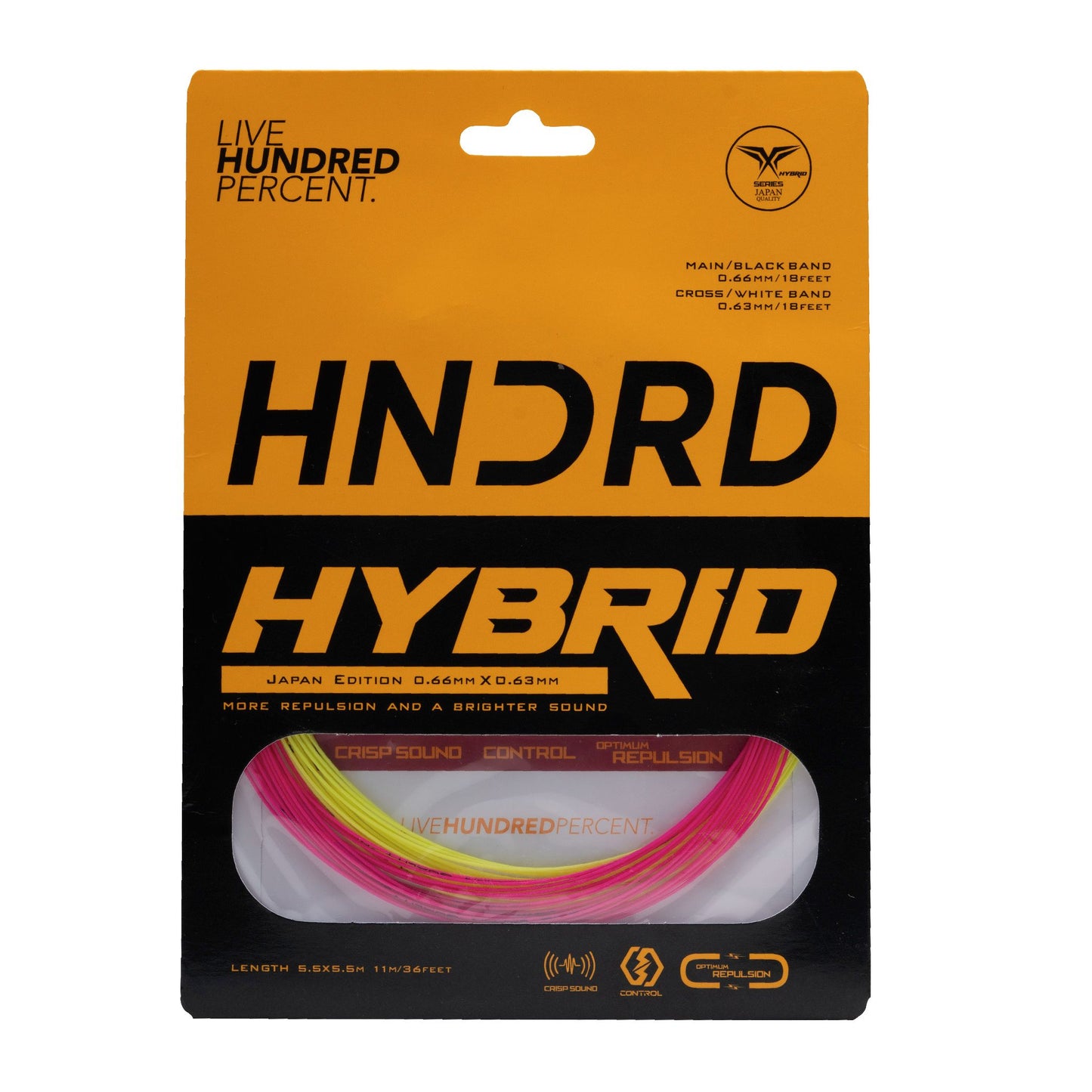 Hybrid Badminton Strings (Sorbet Lime/Candy Pink)