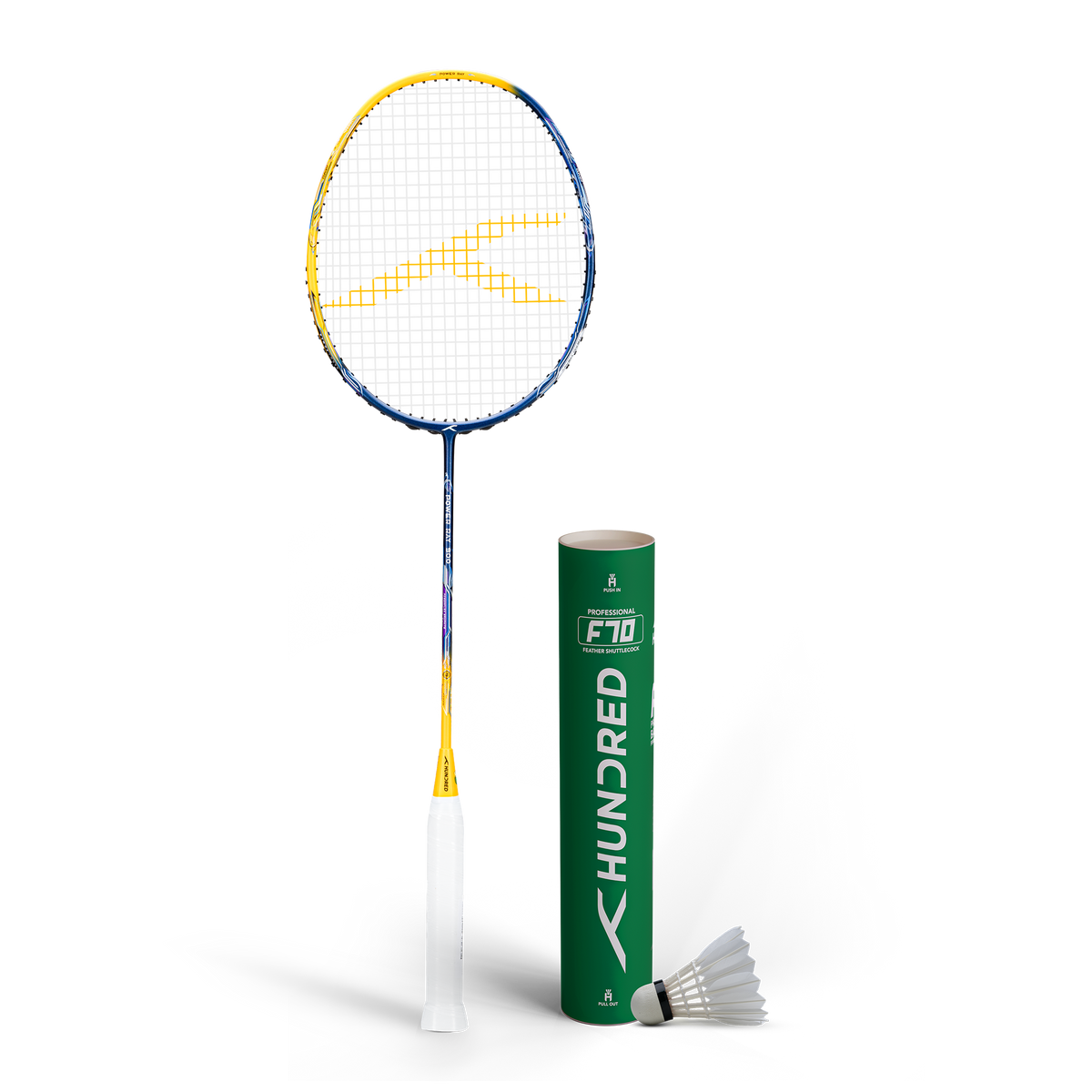 Carbon Fiber Racket + 12 pc Goose Feather Birdie Set
