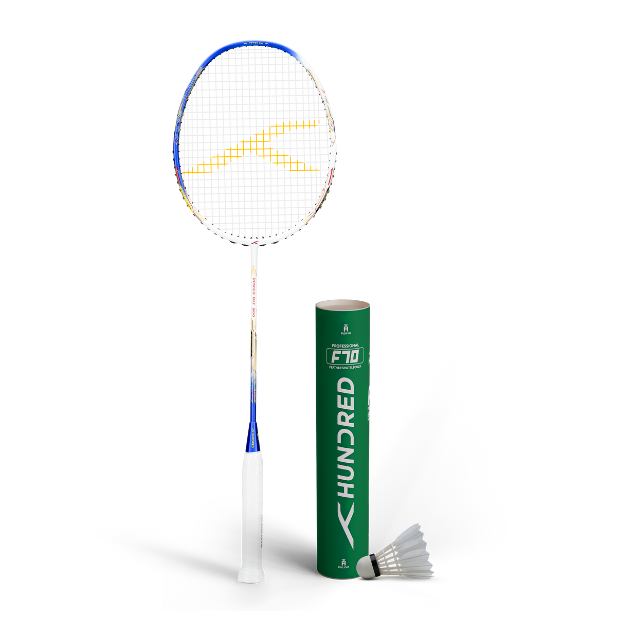 Carbon Fiber Racket + 12 pc Goose Feather Birdie Set