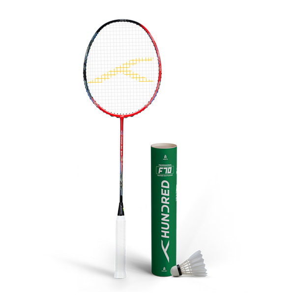 Carbon Fiber Racket + 12 pc Goose Feather Birdie Set