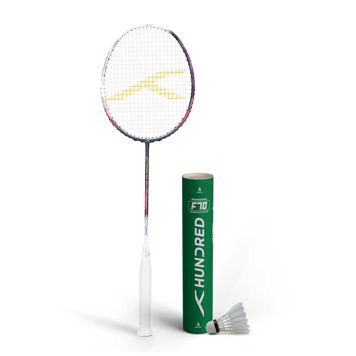 Carbon Fiber Racket + 12 pc Goose Feather Birdie Set