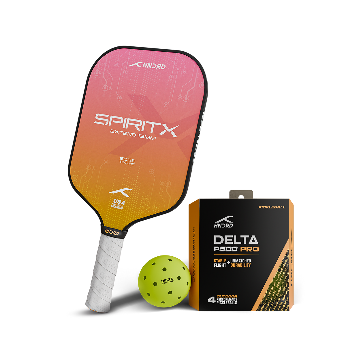 Spirit X Paddle + 4 Delta P500 Pro Ball Set
