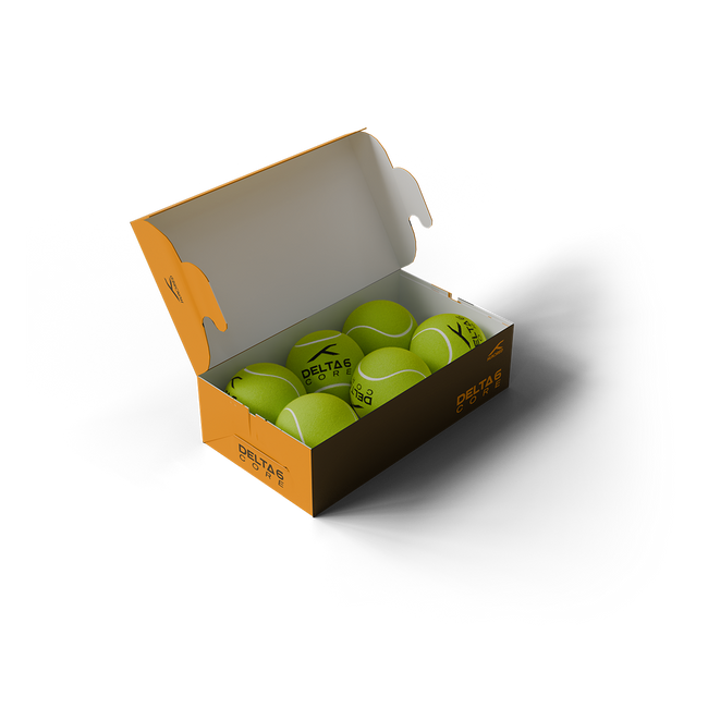 Delta 6 Core Cricket Tennis Balls (Pack of 6/Yellow)