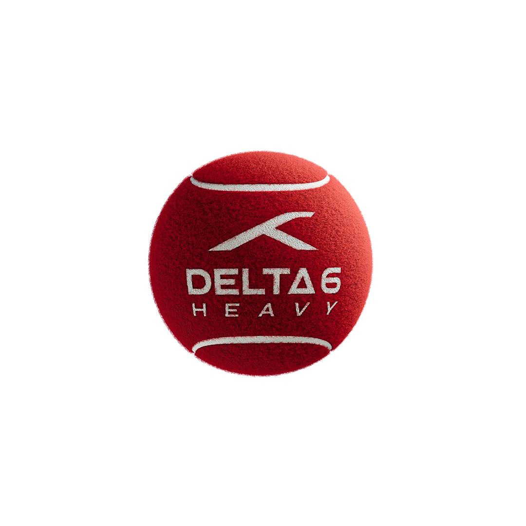 Single Delta 6 Heavy Cricket Tennis Balls (Pack of 6/Red)