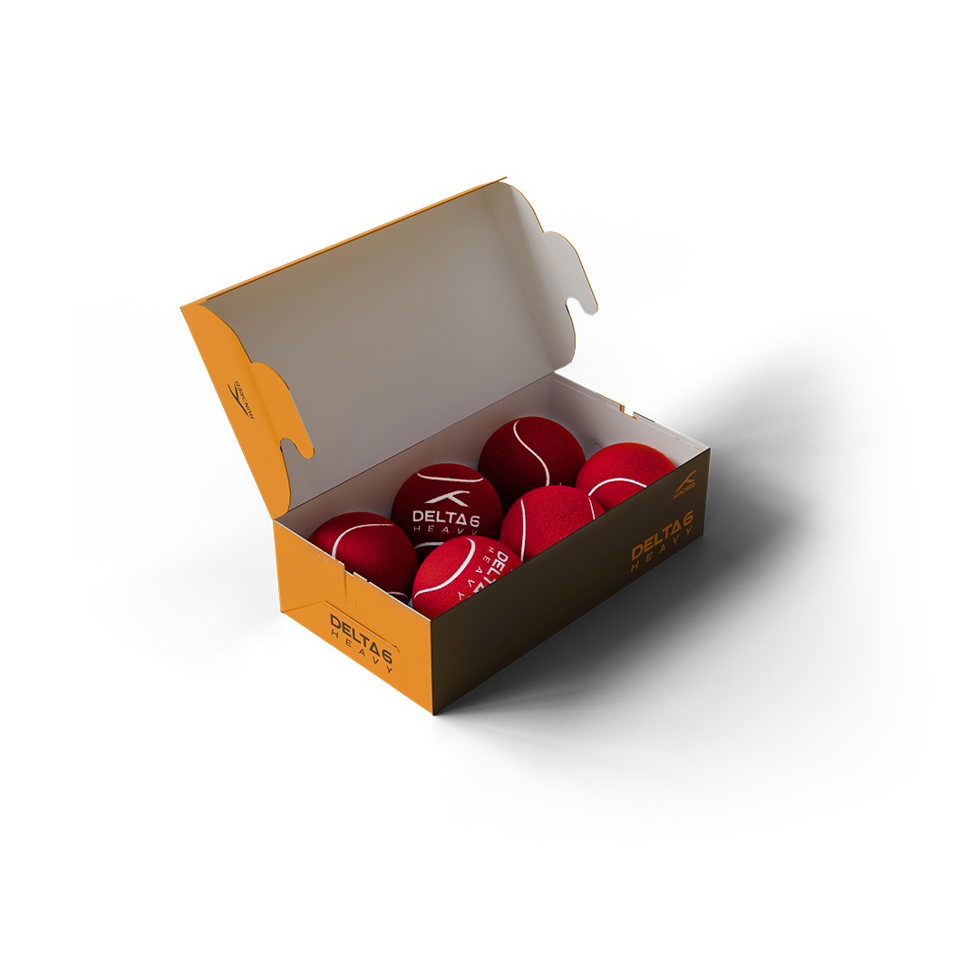 Delta 6 Heavy Cricket Tennis Balls (Pack of 6/Red)