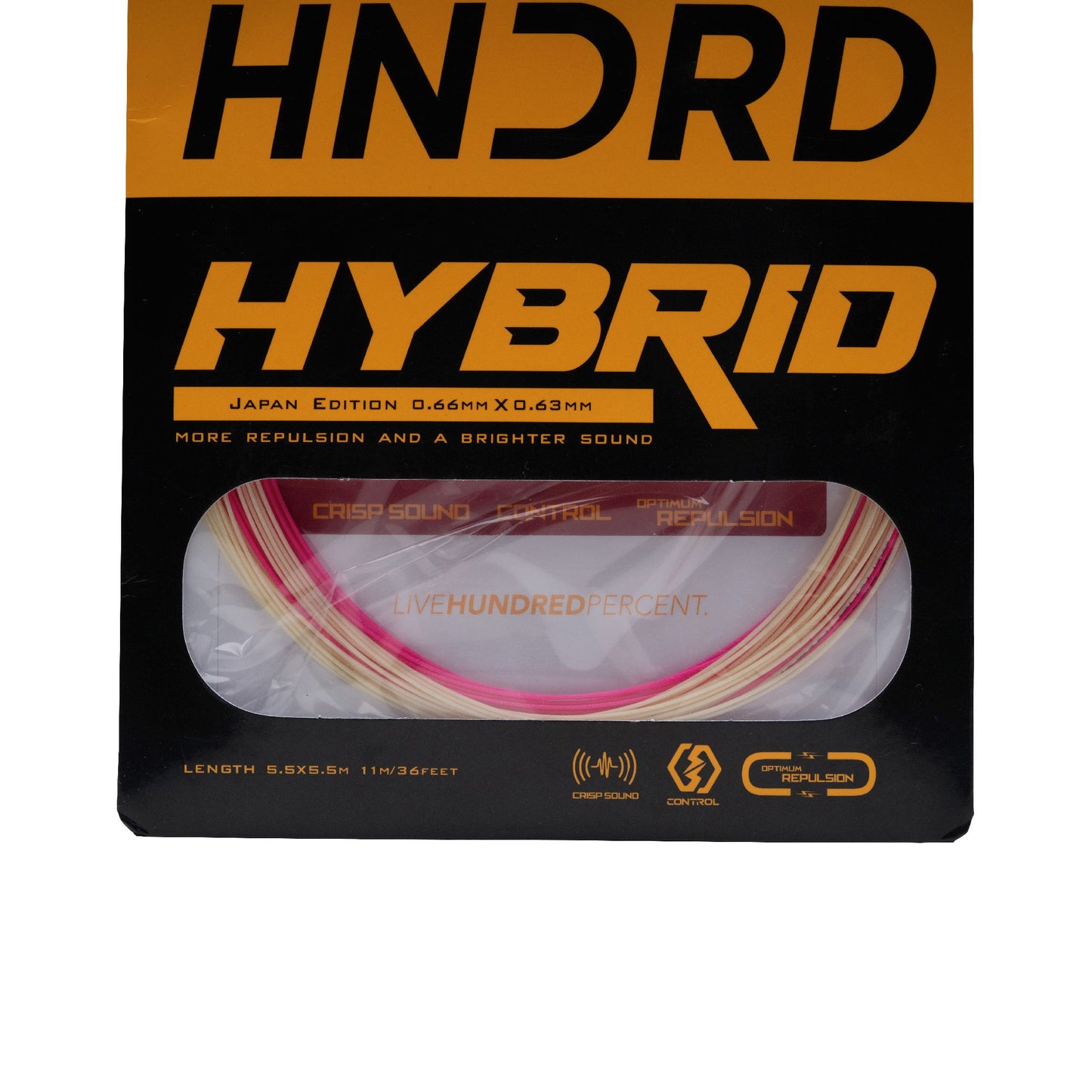 Hybrid Badminton Strings (Pearl White/Candy Pink)
