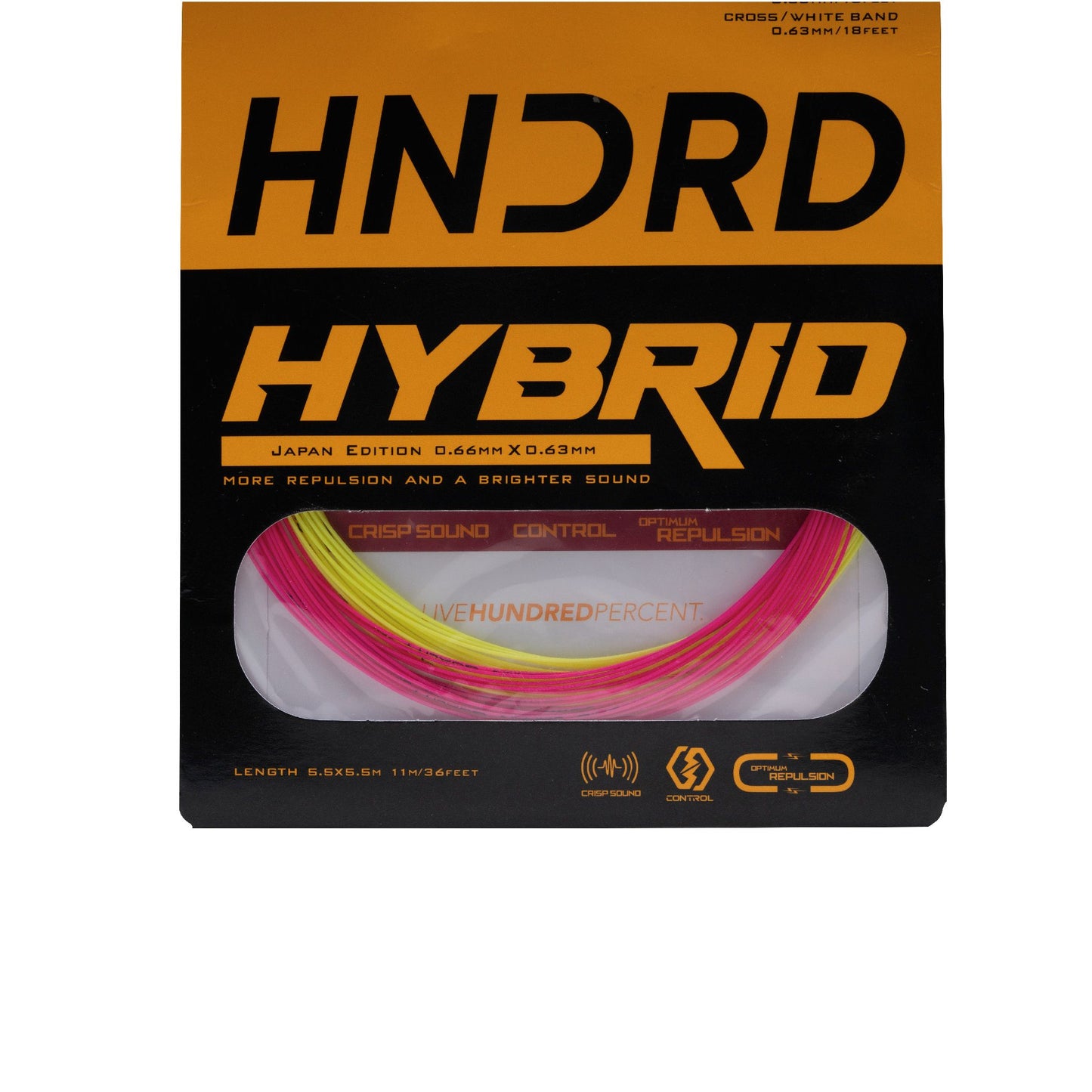 Hybrid Badminton Strings (Sorbet Lime/Candy Pink)